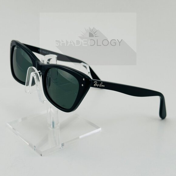 NEW Ray-Ban RB 2299 Lady Burbank Women\'s Cat Eye 52-20 Polished Black G-15 main image 4